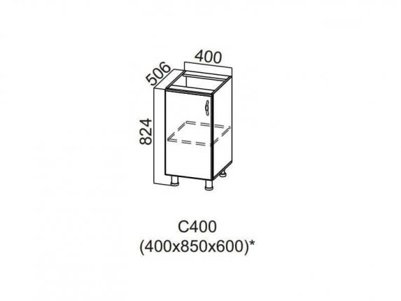 Стол-рабочий 400 С400 824х400х506-600мм Прованс